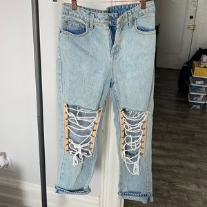 Varner Los Angels Denim String Lace Up Denim